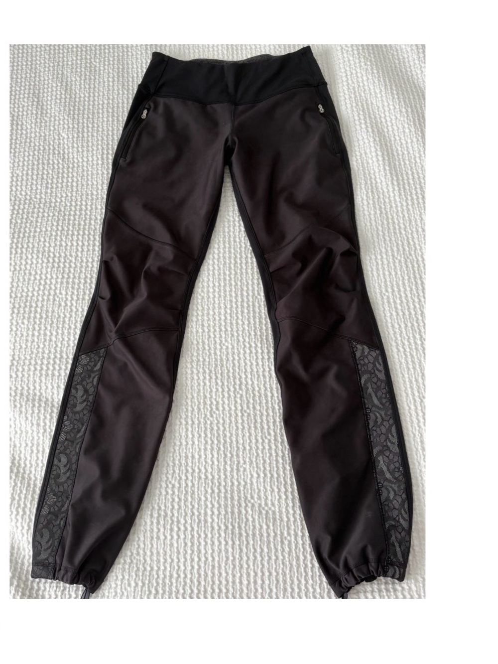 lululemon athletica Black Track Joggers with Lace Panel - Picture 1 of 7